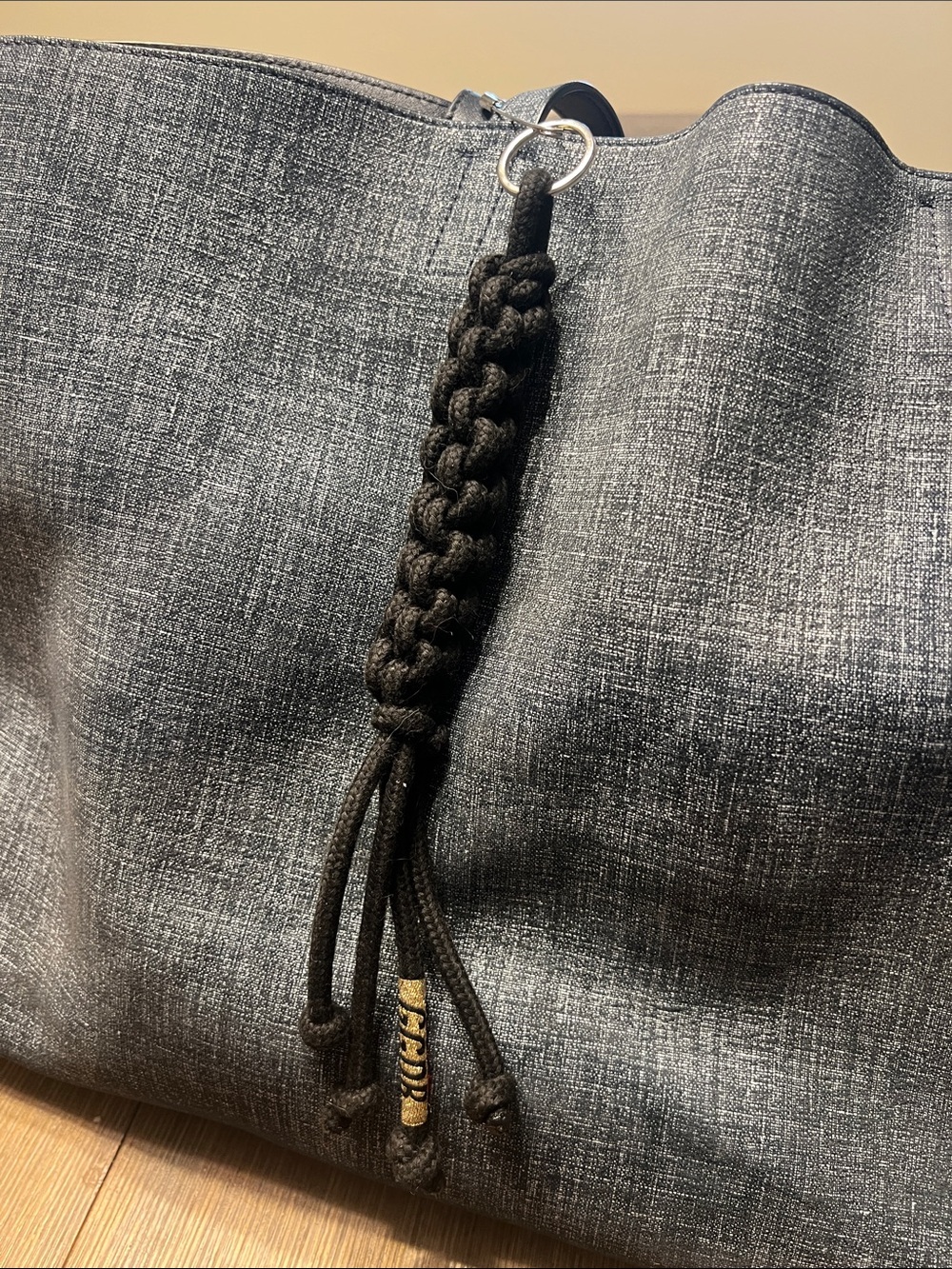 Golden Goose Black Woven Shoelace Bag Charm/ Keychain
